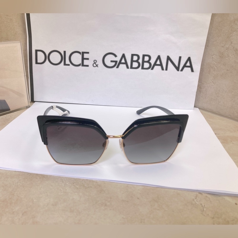 New Dolce&Gabbana DG6126 501/8G Black/Rose Gold Sunglasses